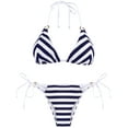thumbnail image 5 of Relleciga Women's Brazilian Bikinis Halter String Triangle Top with Cheeky Bikini Bottom, 5 of 10