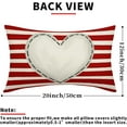 thumbnail image 3 of Valentines Day Lumbar Pillow Covers 12X20 Inch Red White Stripes White Heart Decorative Rectangular Pillow Cases Valentine''s Day Cotton Linen Throw Pillows Set of 2 Home Decor For Sofa Couch Outdoor, 3 of 6
