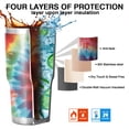 thumbnail image 7 of 30oz Colorful Tie Dye Pattern Tumblers Stainless Steel Tumbler with Lid and Straw,Vacuum Insulated Double Wall Travel Tumbler Cups Mug with Cleaning Brush for Coffee,Tea, 7 of 7