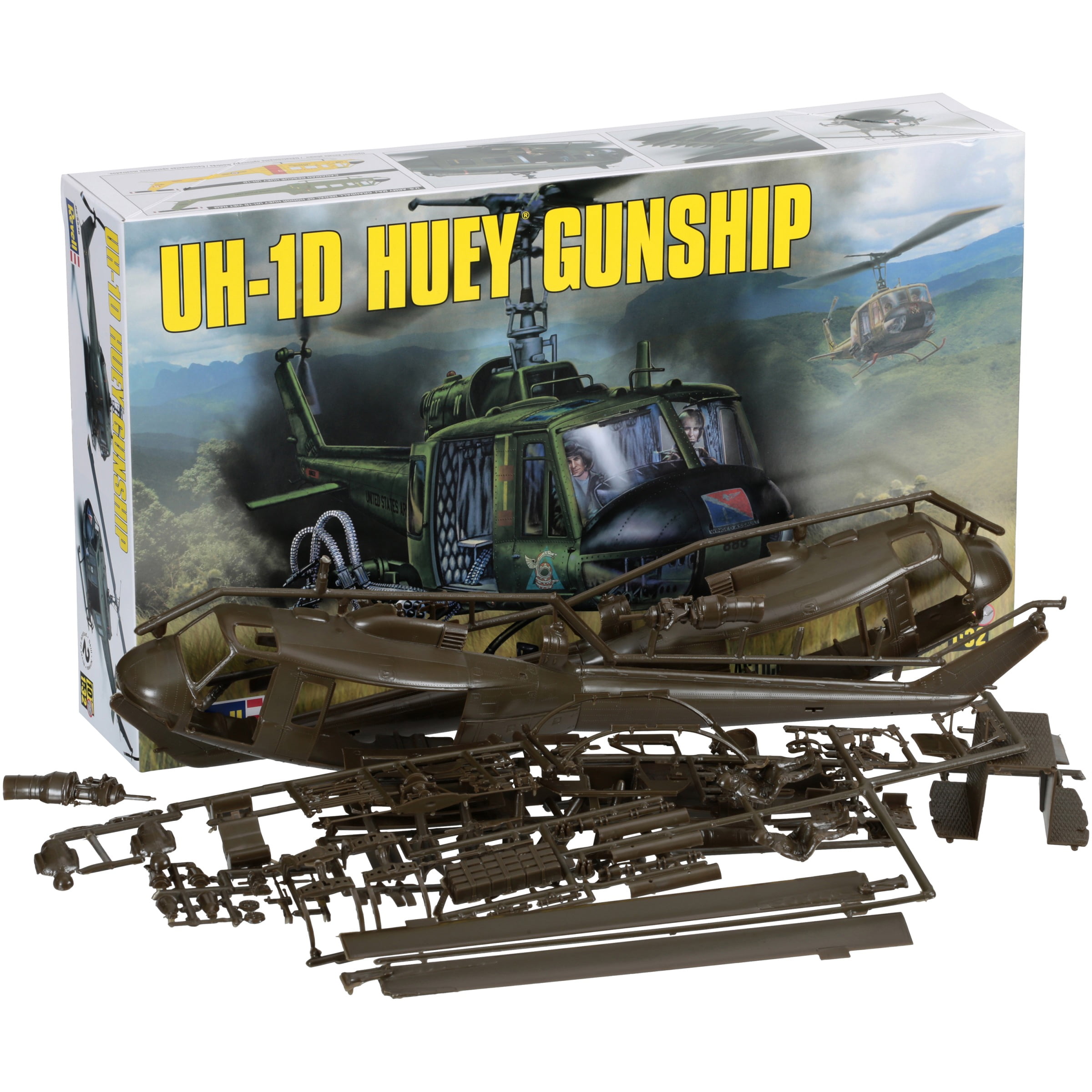 Gunship 1/72 Scale Assembled & Painted Plastic Model Bell UH-1 Iroquois Huey