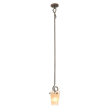 - Mini Pendants 1 Light Bulb Fixture With Modern Gold Finish Hand Forged Iron and Glass E26 7