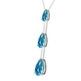 thumbnail image 2 of Galaxy Gold 14K Solid Gold Natural Blue Topaz Pear Drop Pendant Necklace for Women - Rose Gold Fine Jewelry, 2 of 3