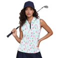 thumbnail image 4 of Yuyamidu Candy Canes Women V Neck Golf Shirts Christmas Snowflake Sleeveless Zip Up Golf Tank Tops Breathable Sweatshirt Workout Shirts Size 2XL, 4 of 8