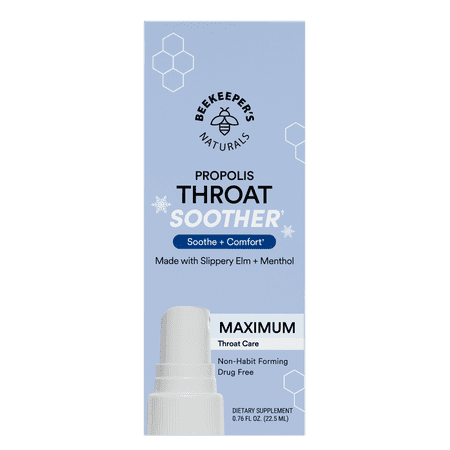 Beekeeper's Naturals Propolis Throat Soothing Spray for Maximum Comfort