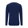 thumbnail image 5 of HOMBOM Womens Sweaters Plain Light Navy Cardigan Long Sleeve Button down Cardigans for Women Crew Neck, 5 of 7