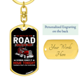 thumbnail image 3 of Six Days On The Road Swivel Keychain Dog Tag Stainless Steel or 18k Gold, 3 of 8