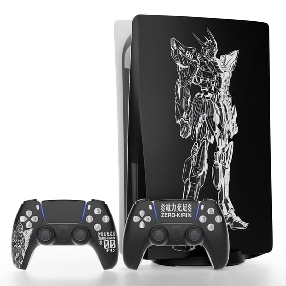 PS5 Skin Disc Version Console & Controllers, Mytrix Durable Protective Skin Stickers for Playstation 5 disk Edition, Vinyl Decal Stickers - Black