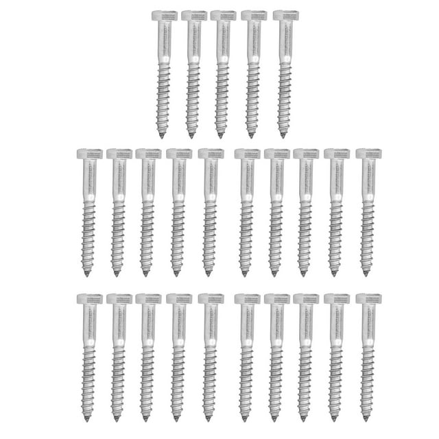 Wood Self Tapping Screw, 25PCS Excellent Hex Lag Screws Neat Durable 304 Stainless Steel For Carpentry