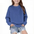 thumbnail image 2 of BLVB Girls Casual Crewneck Sweatshirt Kids Long Sleeve Side Slit Oversized Pullover Tops Fall Fashion Outfits 5-14Y, 2 of 6