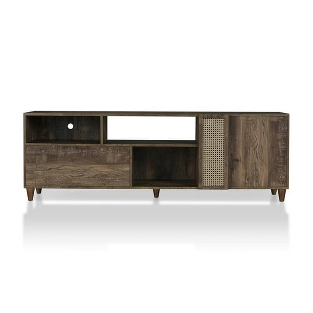 Bowery Hill Rustic Wood Storage 70-Inch TV Stand in Reclaimed Oak