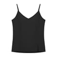 thumbnail image 4 of SSZMDLB Women Sleeveless Tank Tops V Neck Summer Basic Tee Casual Soft Cotton Shirt Vest Camisole Solid Color Vacation Outfits Workout Clothes, Black L, 4 of 7