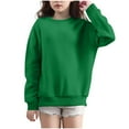 thumbnail image 3 of DxhmoneyHX Girls Plain Crewneck Sweatshirt Solid Basic Long Sleeve Pullover Tops Kids Lightweight Fashion Cotton Winter Clothes 4-15 Years, 3 of 5