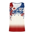 thumbnail image 3 of Ribbed July 4th Tank Tops for Women V Neck Independence Day Patriotic Sleeveless Tops Festival Trendy Outfits Beige, S, 3 of 5