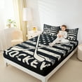 thumbnail image 4 of Manfei Bice Hockey Game Twin Sheet Sets,Ball Sport Twin Fitted Sheet,Vintage American Flag Flat Sheet For Girls Kids,Super Cozy Room Decor,3pcs, 4 of 7