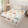 thumbnail image 3 of Manfei Watercolor Farm Zipper Queen Comforter Set with Fitted Sheet and 2 Pillowcases, Rustic Cow Animal Zipper Bedding Set, White, Polkadot Reversible, 4 Pieces, 3 of 7