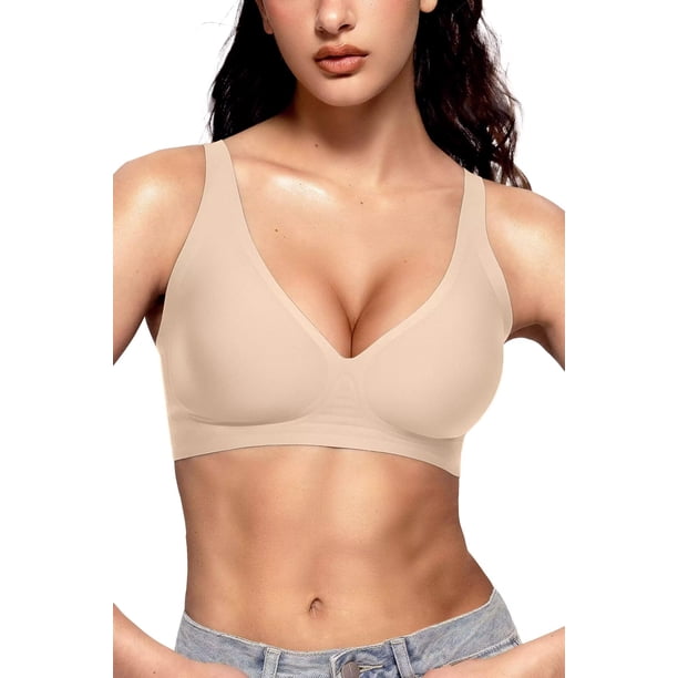 Barra Vertvie Wireless Seamless Deep V Push Up Sand Talla S