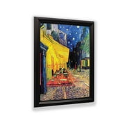 Cafe Terrace at Night by Vincent Van Gogh Framed Print Wall Art, Great Addition to Your Living Room, Office, or Home Decor, 11x14, 2437B