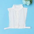 thumbnail image 2 of EeaseMX Cuello falso de camisa, color sólido, desmontable, con hoja de loto falsa, cuello alto, solapa, blusa, media camisa, cuello falso para mujer (blanco), 2 of 7