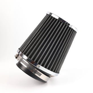 RED 76mm (3") Cone Air Filter | High Flow Dry Filter For Cold Air Intake Systems