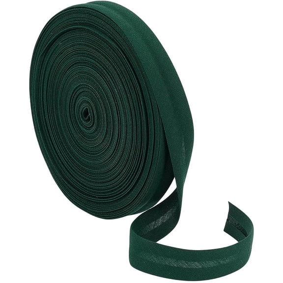 21Yards Green Bias Binding Tape 5/8 Inch Polyester Cotton Hemming Tape Bulk for DIY Garment Sewing Seaming Quilting Hemming Binding Crafts