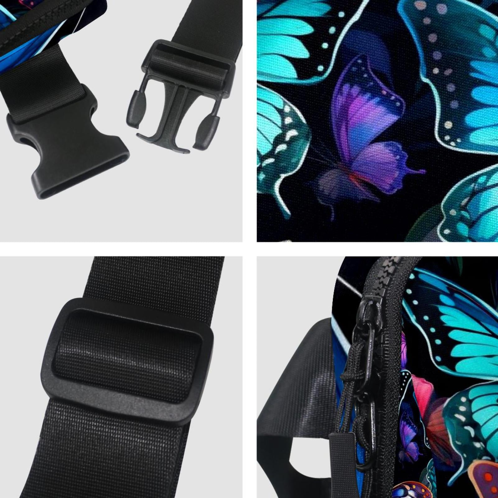 Butterflies Lightweight Adjustable Waist Pack with Extension Strap for Unisex, Fanny Packs, Fanny Bag