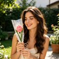 thumbnail image 2 of Ngheia Piper Stick Pink Tulip Bouquet, Single Artificial Flower with Bag Bouquet for Home, 2 of 5