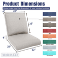 thumbnail image 5 of Gymojoy Outdoor 2-Piece Deep Seat Cushion Set, 22 x 24, Water Repellant, Fade Resistant, Deep Seat Bottom and Back Cushion for Swivel Chair, Sofa, and Couch,Beige, 5 of 6