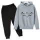 thumbnail image 3 of Sudadera con capucha y pantalones para niños de primavera y otoño, 2 piezas, traje con estampado de murciélago, sudadera deportiva de 2 a 12 años, ropa para niños y niñas, chándal informal, 3 of 5