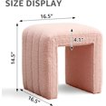 thumbnail image 3 of Tcbosik Small Upholstered Ottoman, 16.5" Teddy Velvet Foot Rest, Square Footstool for Living Room, Bedroom, Entryway, Space Saving, Pink, 3 of 7