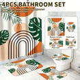 thumbnail image 3 of Dznils Abstract Boho Fabric Shower Curtain and Rug Sets, 16pc Modern Bathroom Sets, Brown, 72" x 72", 3 of 10