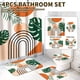 thumbnail image 3 of Dznils Juegos de Alfombras y Cortinas Shower de Tela Bohemia Abstracta Juegos de Baño Modernos de 16 Pzas, Marrón, 72 x 72, 3 of 10