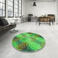 thumbnail image 4 of Ahgly Company Machine Washable Indoor Rectangle Transitional Dark Lime Green Area Rugs, 8' x 12', 4 of 7
