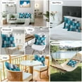 thumbnail image 6 of Turquoise Blue Outdoor Pillow Covers Pack of 2 Vintage Ombre Grey Geometric Street Art Waterproof Throw Pillow Covers Decorative Cushion Cases for Patio Garden Tent Balcony Couch 20x20 inch, 6 of 8