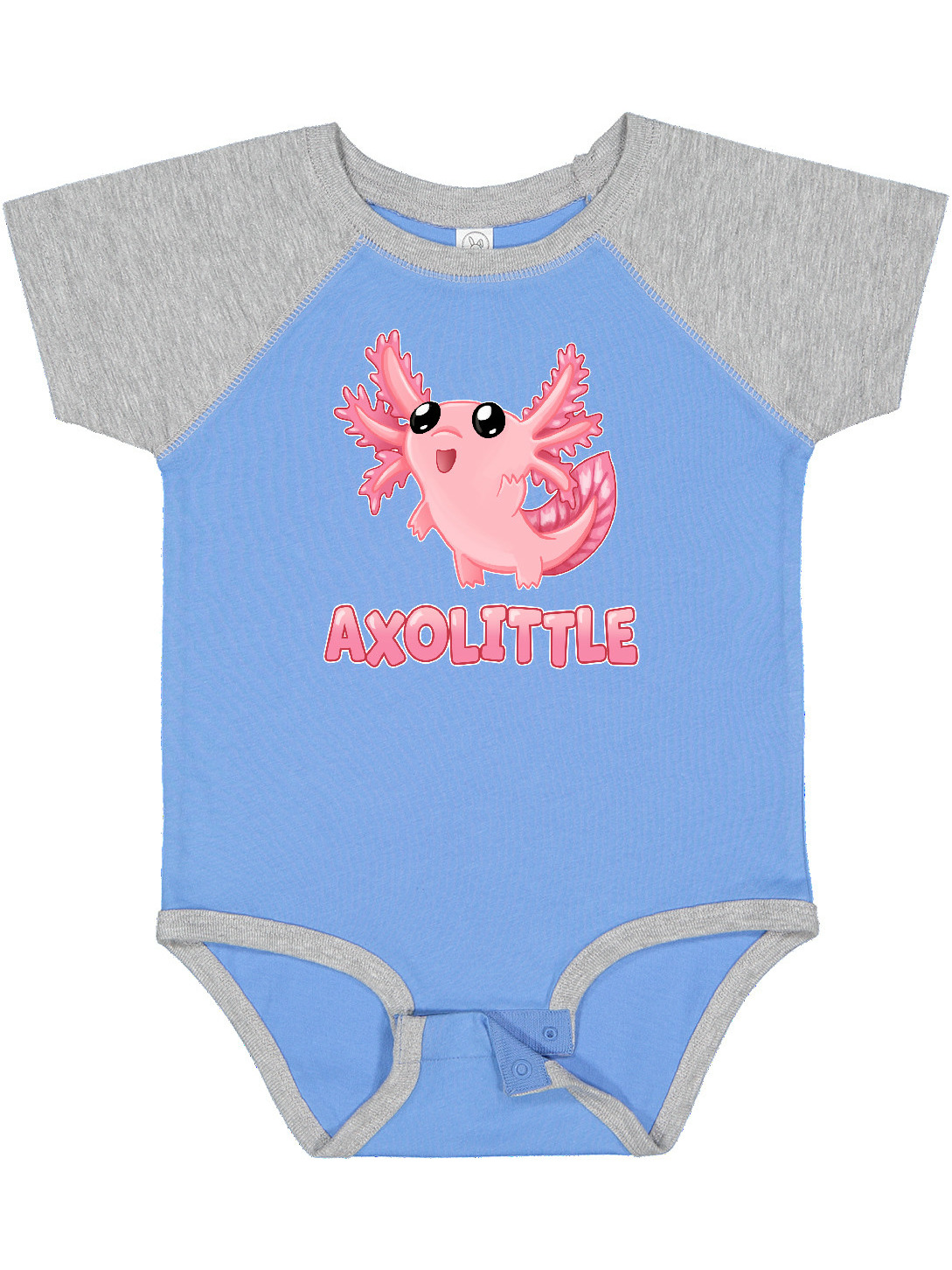 Inktastic Axolittle Cute Baby Axolotl Infant Short Sleeve Bodysuit Unisex Blue And Heather 24 Months Walmart Com