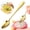Gold, variant on NUOKO Grapefruit Spoon Stainless Steel Fruit Spoon, Stainless Steel Spoon, Serrated Edge Ice Cream Scrape Cut Spoons for Fruit Dessert Cheese Vegetables Kitchen Tool with Non-stick Plating