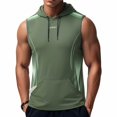 thumbnail image 2 of Noric Men's Sleeveless Hooded Athletic Tank Top Print Workout Shirt with Pocket, Casual Sport Muscle Tee for Gym Runing, 2 of 9