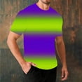 thumbnail image 1 of Ceisia Men's Casual Mardi Gras Graphic T-shirt Short Sleeve Round Neck Purple Green Yellow Stripe & Mask Print Summer Streetwear Tee Tops Purple M Gifts, 1 of 7