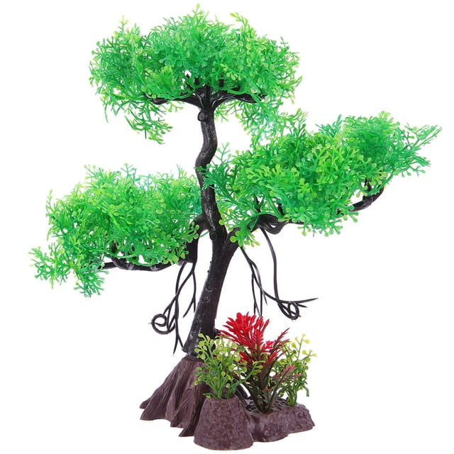 SKISUNO Aquarium Fake Plants Fish Tank Accessories Green Plastic 1Pcs Realistic Simulation