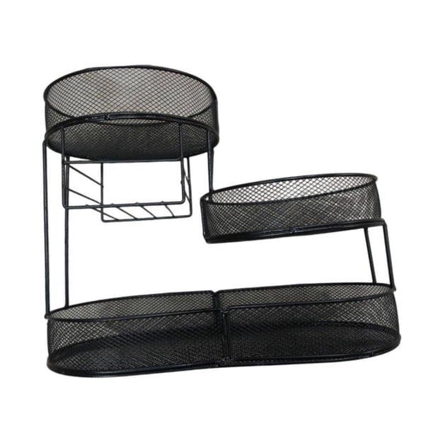 Cesta de frutas para encimera, organizador de cocina, estante para guardar verduras Negro