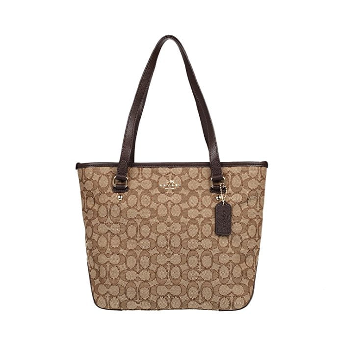 coach signature zip shoulder bag