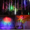 thumbnail image 4 of Solar Meteor Shower Rain Lights Outdoor, Waterproof Meteor Lights 8 Tubes 144 LED, Falling Raindrop Fairy String Lights for Tree Holiday Porch Yard Patio Roof Party Christmas Decoration ,Multicolor, 4 of 15