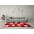 thumbnail image 3 of Ahgly Company Indoor Square Abstract Red Modern Area Rugs, 7' Square, 3 of 4
