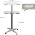 thumbnail image 5 of REDCAMP 24" Cocktail Table with Black Cover, Folding Round Bar Table Pub Table with Flip-Up Top for Parties Restaurant, 30"/45" Two Heights Adjustable, 5 of 11