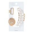thumbnail image 4 of Time and Tru Women's Gold Tone Metal Claw Clip Set with Faux Pearl Embellishments, 3-Piece, 4 of 4
