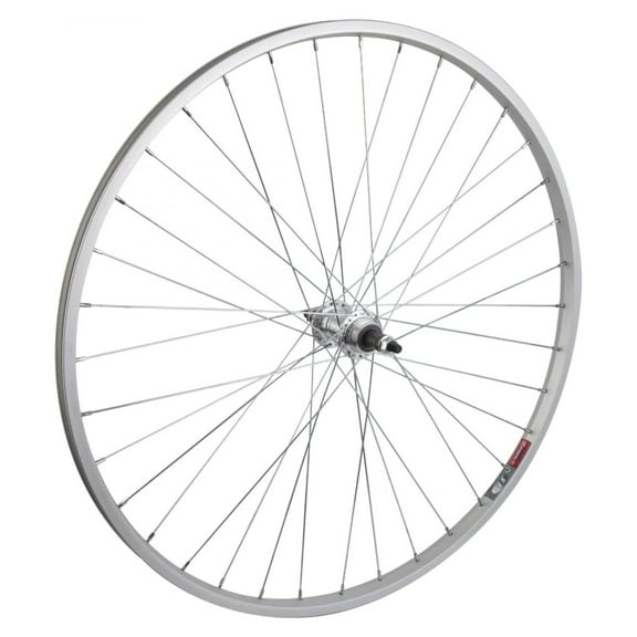 Wheel Rear 700 x 35, Silver, Bolt On, 3/8 Alloy FW 5-7Sp Silver Hub, 14g UCP Spokes, 36H