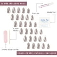 thumbnail image 2 of Glamnetic Press-On Nails – Oslo | Silver Cat-Eye Short Almond Nails, "Salon Quality", 30 Count, 2 of 6
