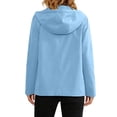 thumbnail image 5 of Warop Raincoat Women Lightweight Hooded Zip-Up Jacket Solid-Color Long-Sleeve Coats Waterproof Windproof Travel Jacket, 5 of 7