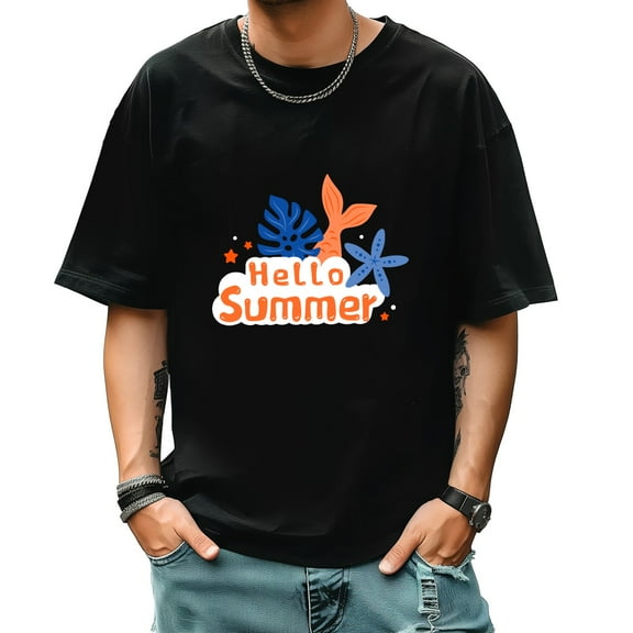 Graphic Tees for Men Summer New Print Casual Tee Fashion Trend Sports Shirt Select