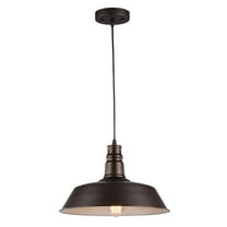 CHLOE Lighting FRIEDRICH Industrial-style 1 Light Rubbed Bronze Ceiling Mini Pendant 14" Wide