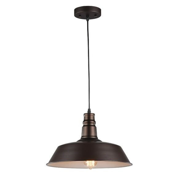 CHLOE Lighting FRIEDRICH Industrial-style 1 Light Rubbed Bronze Ceiling Mini Pendant 14" Wide